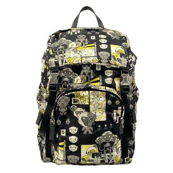 Prada Backpack Black Yellow Multi main image 5